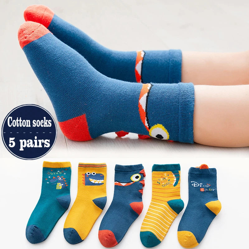 Comfortable, Warm, High Quality Kid's Socks Medium Length - 5 Pairs