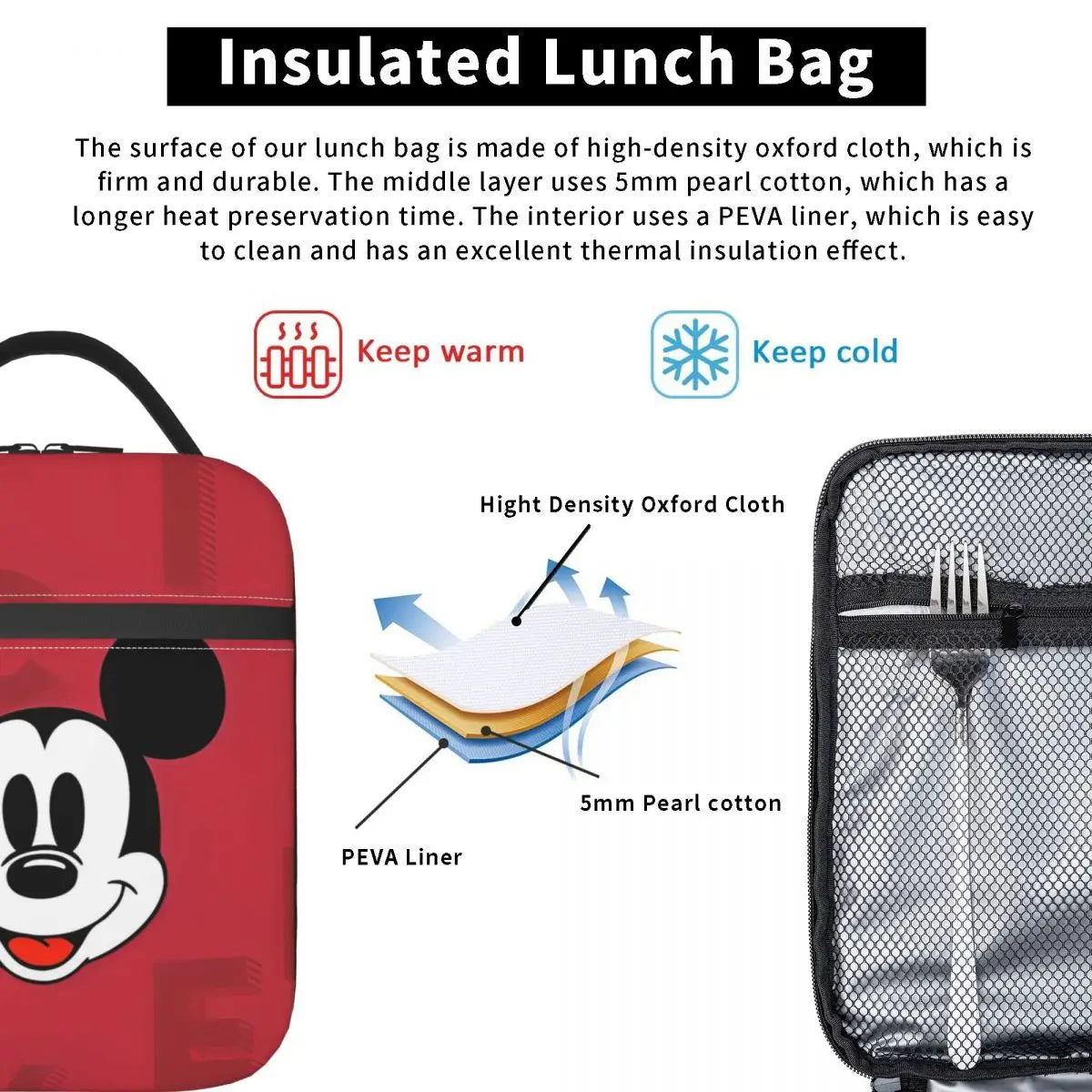 Mickey Mouse Insulated Lunch Bags
