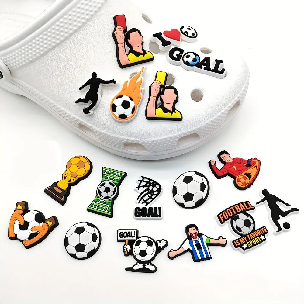 Football Series Shoe Charms for Clogs Bubble Slides Sandals - 18pcs / 22pcs