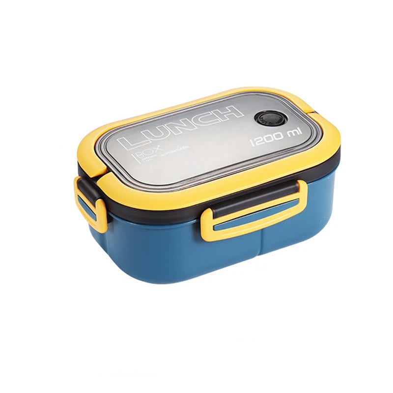 Lunch Box Double-Layer Compartment with Fork & Spoon