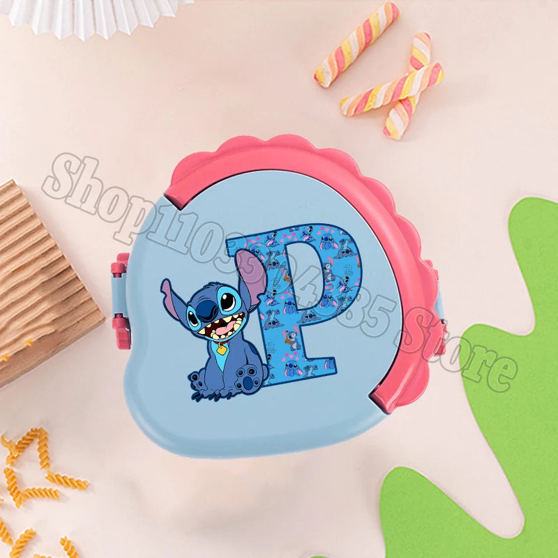 Stitch Cute Bento Box with Fork Kids Disney Letter A-Z