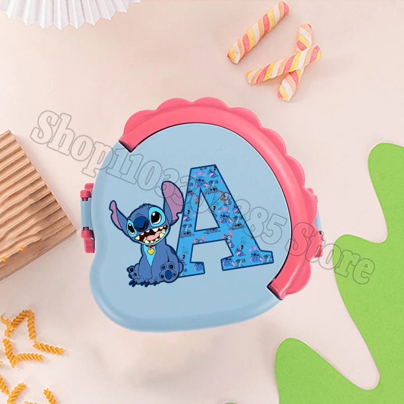 Stitch Cute Bento Box with Fork Kids Disney Letter A-Z