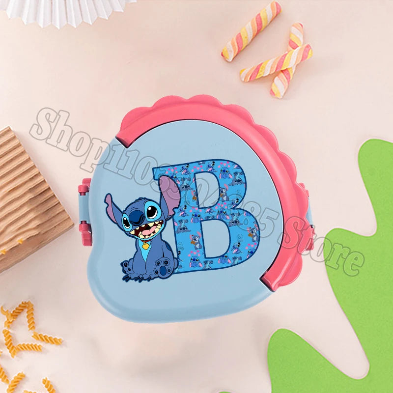 Stitch Cute Bento Box with Fork Kids Disney Letter A-Z
