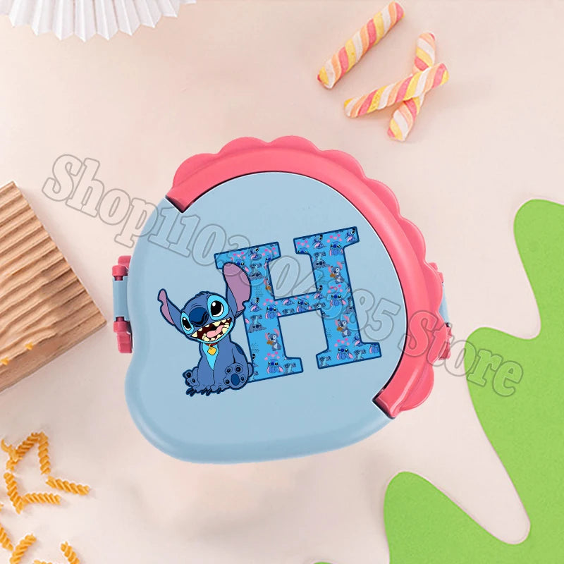 Stitch Cute Bento Box with Fork Kids Disney Letter A-Z