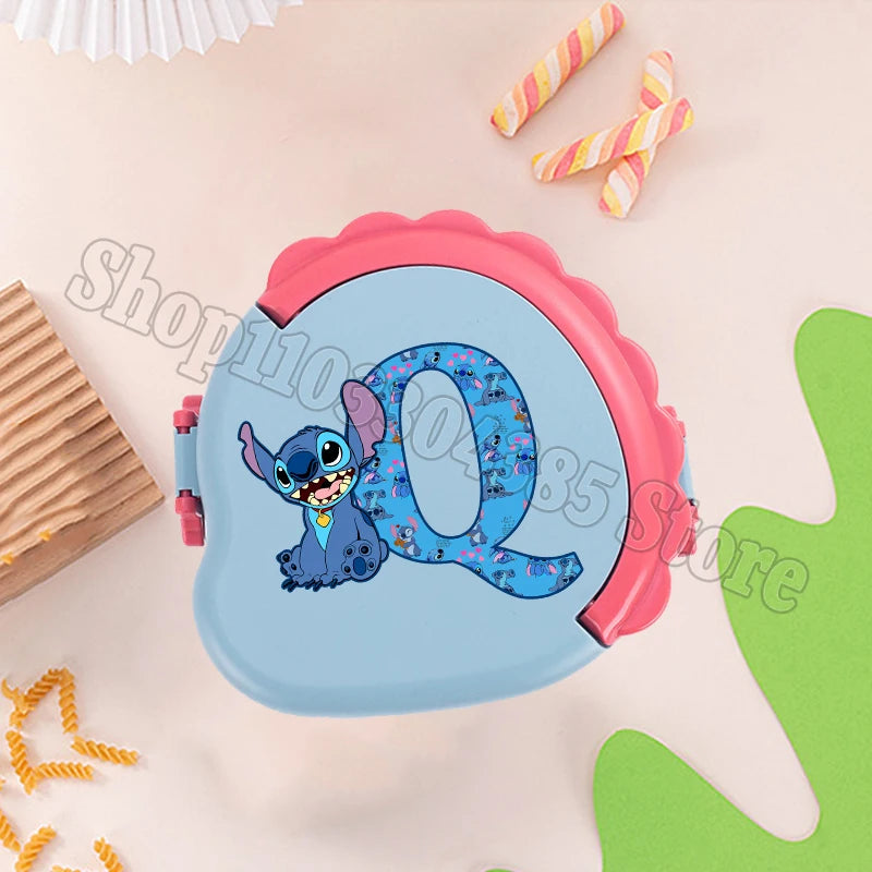 Stitch Cute Bento Box with Fork Kids Disney Letter A-Z