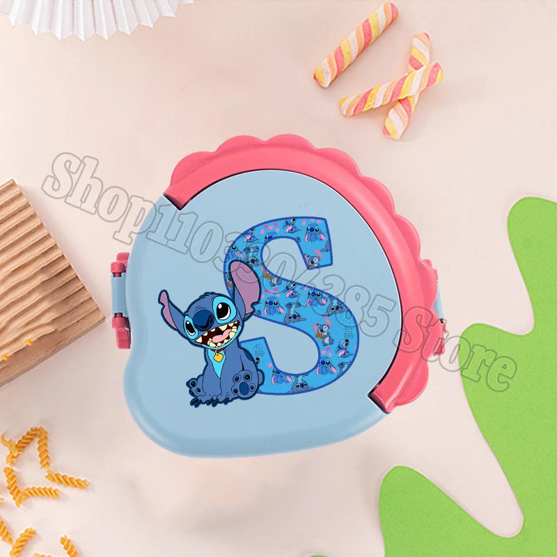 Stitch Cute Bento Box with Fork Kids Disney Letter A-Z