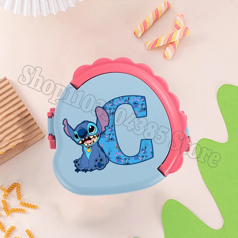 Stitch Cute Bento Box with Fork Kids Disney Letter A-Z
