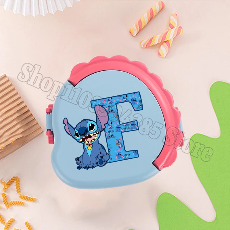 Stitch Cute Bento Box with Fork Kids Disney Letter A-Z
