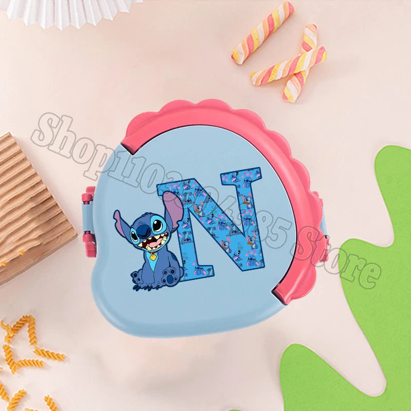 Stitch Cute Bento Box with Fork Kids Disney Letter A-Z