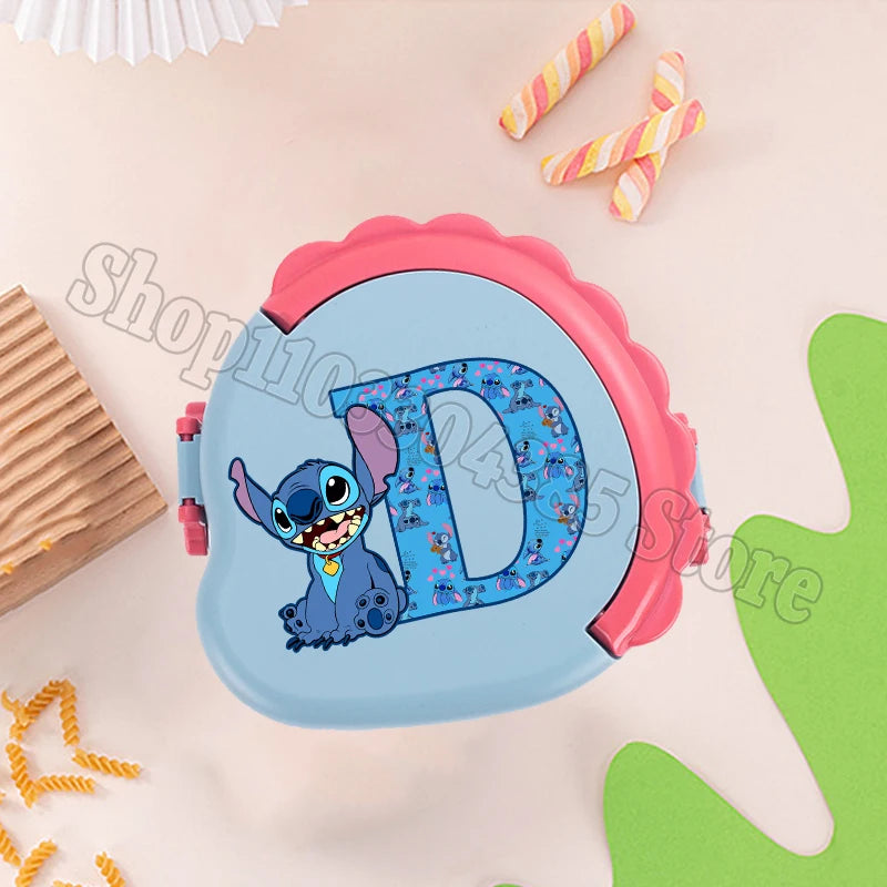 Stitch Cute Bento Box with Fork Kids Disney Letter A-Z