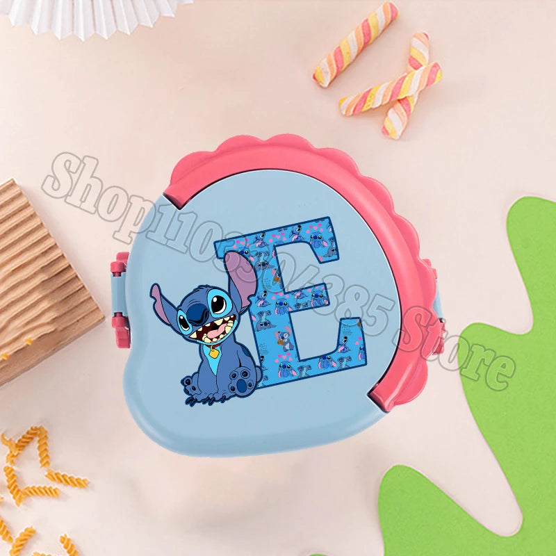 Stitch Cute Bento Box with Fork Kids Disney Letter A-Z