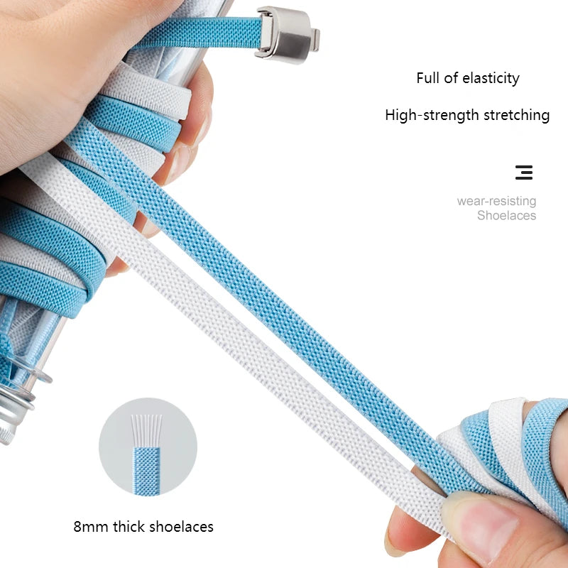 No Tie Elastic Shoe Laces - Metal Lock