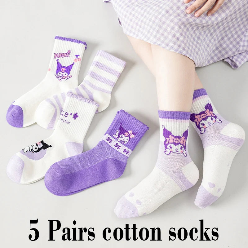 Comfortable, Warm, High Quality Kid's Socks Medium Length - 5 Pairs