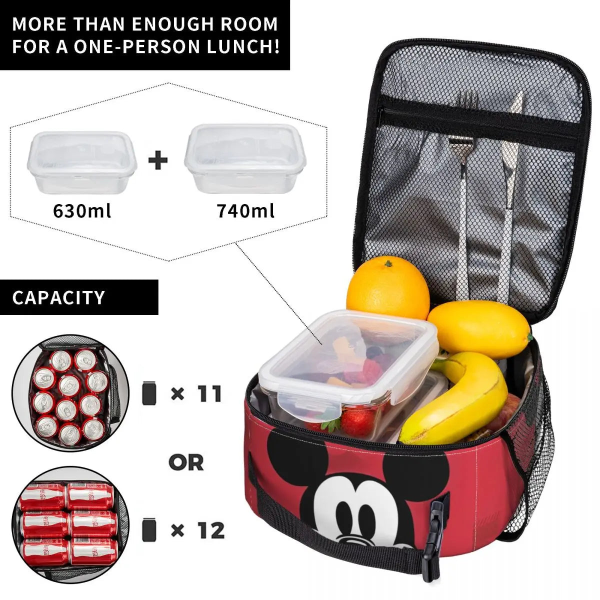 Mickey Mouse Insulated Lunch Bags