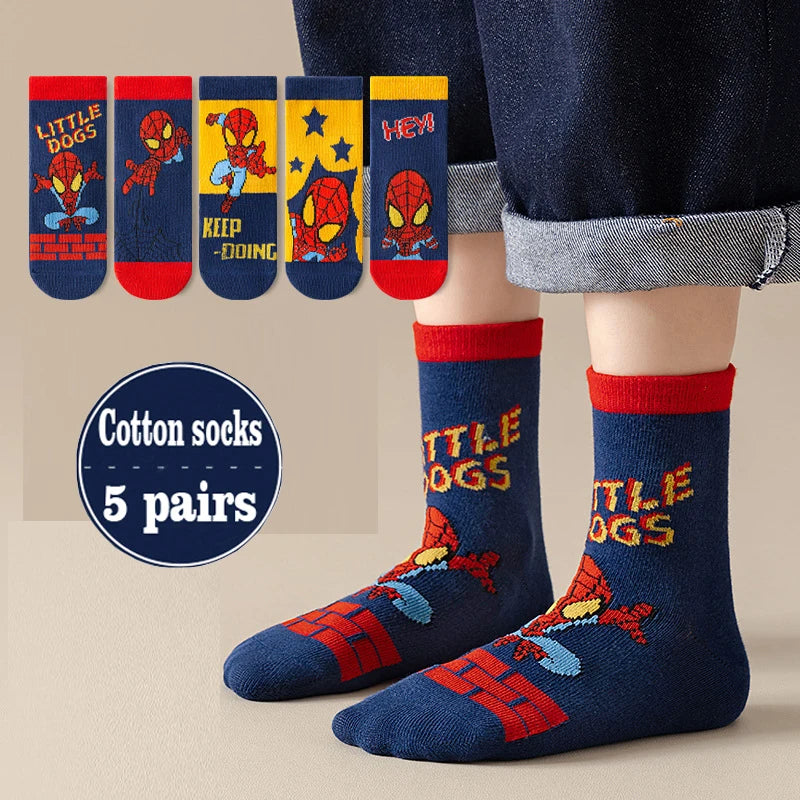 Comfortable, Warm, High Quality Kid's Socks Medium Length - 5 Pairs