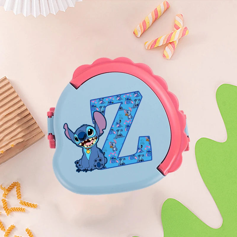 Stitch Cute Bento Box with Fork Kids Disney Letter A-Z