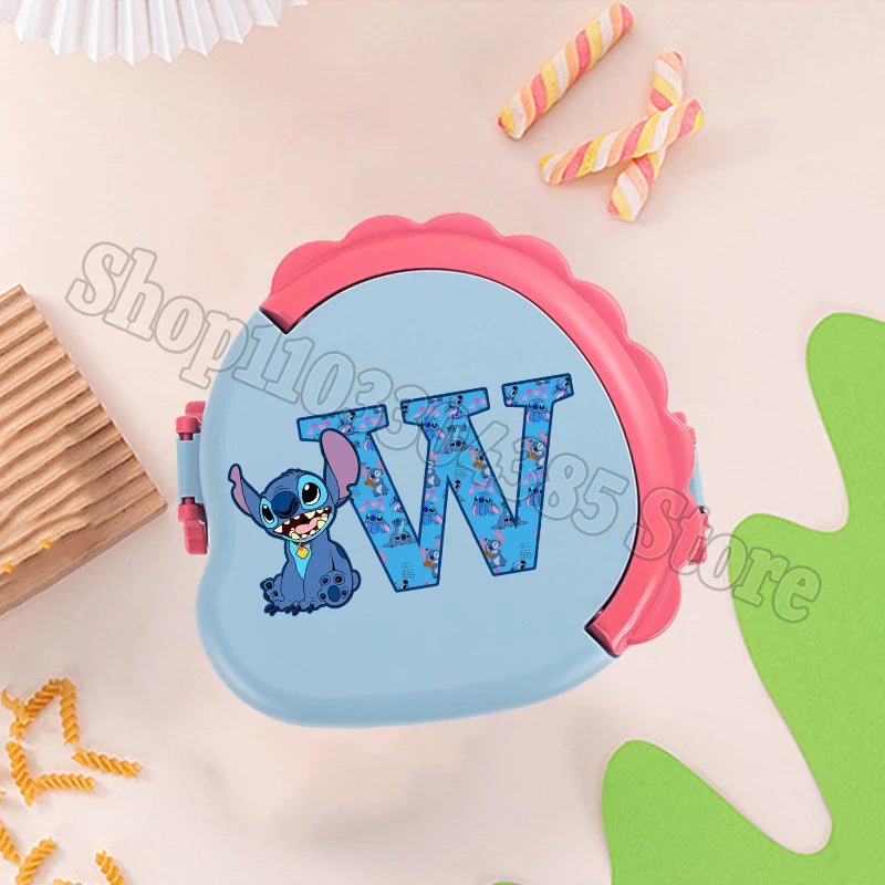 Stitch Cute Bento Box with Fork Kids Disney Letter A-Z