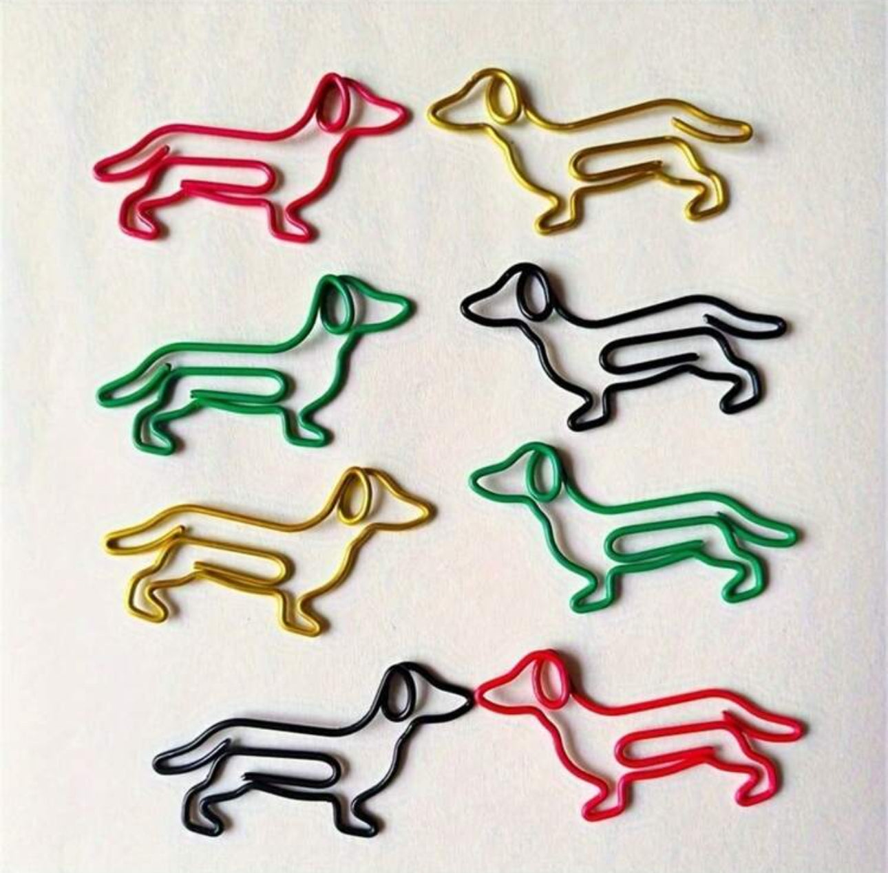Colorful Dachshund-Shaped Paper Clips, Dog Paper Clips (50pcs/pack)