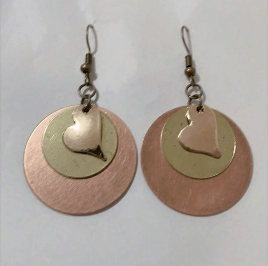 Bohemian Style Multi-Layer Heart Pendant Earrings