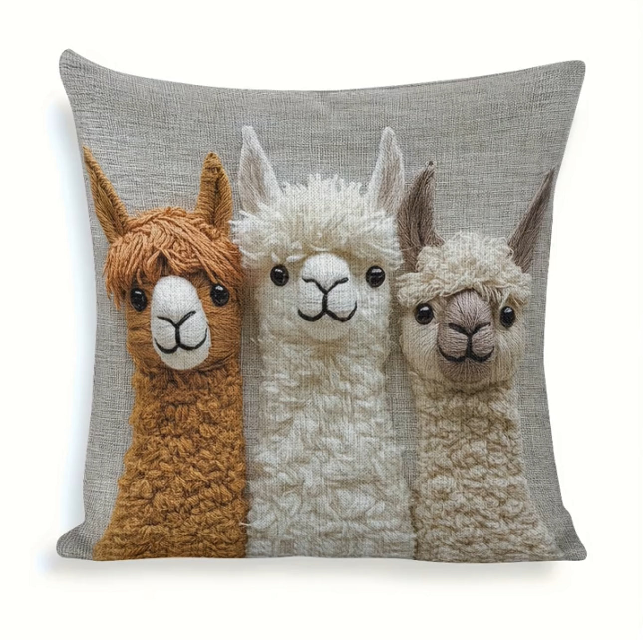 Alpaca Pattern Pillow Cover, 2D Printed - 2 pcs/pack