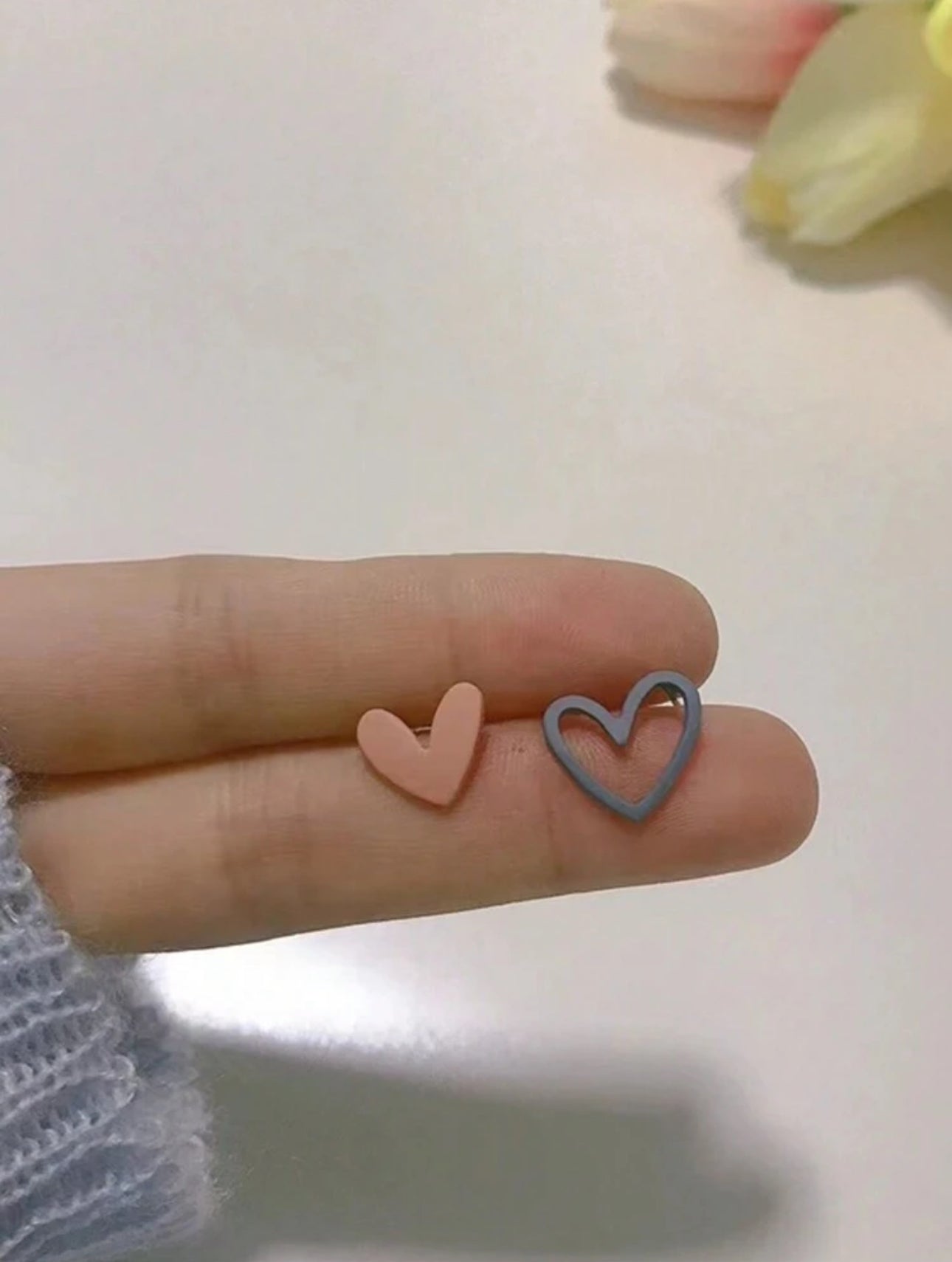 Heart Decor Mismatched Stud Earrings
