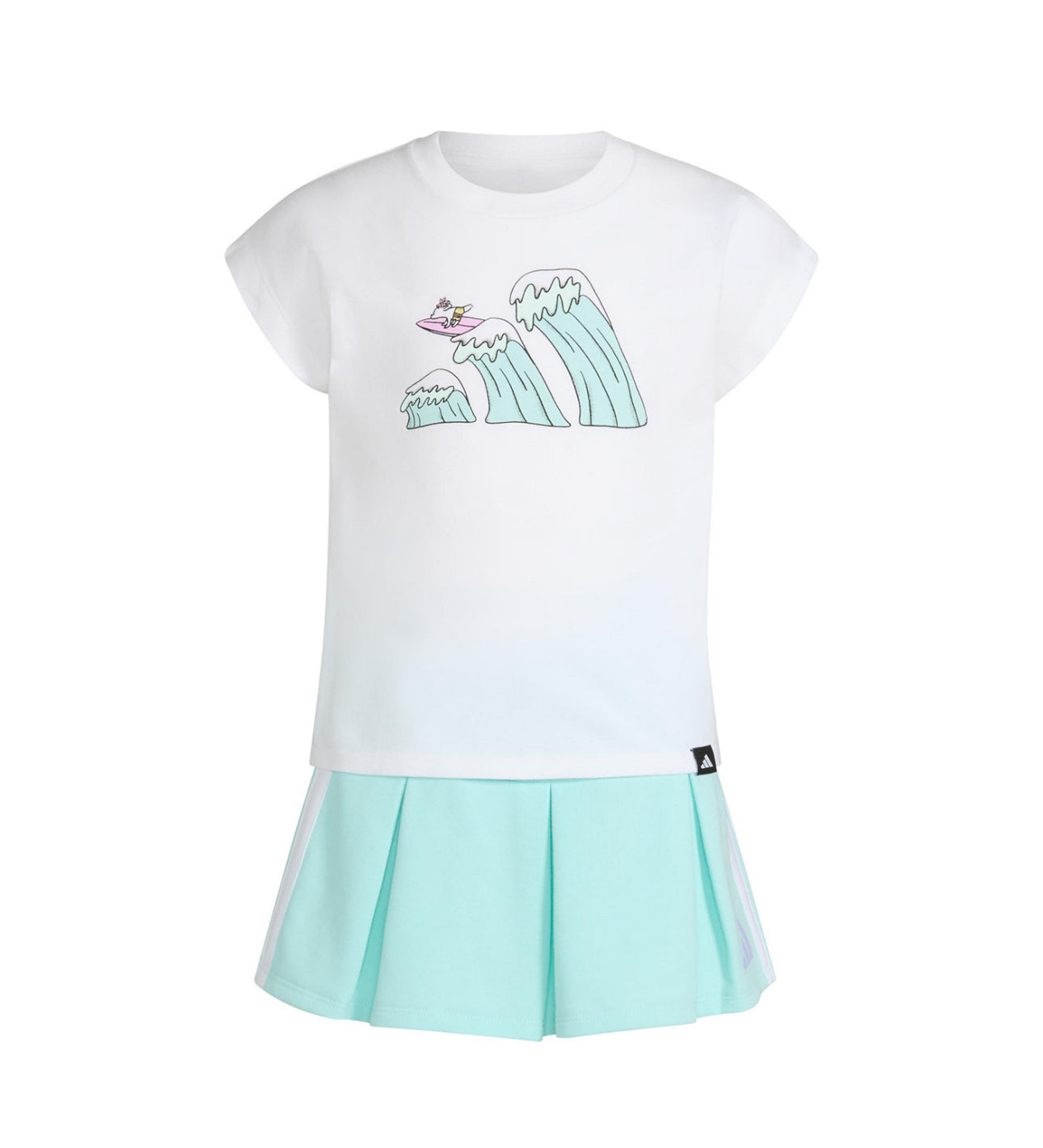 Adidas Toddler and Little Girls 2-Piece Graphic Sleeveless Box T-Shirt and French Terry Skort Set