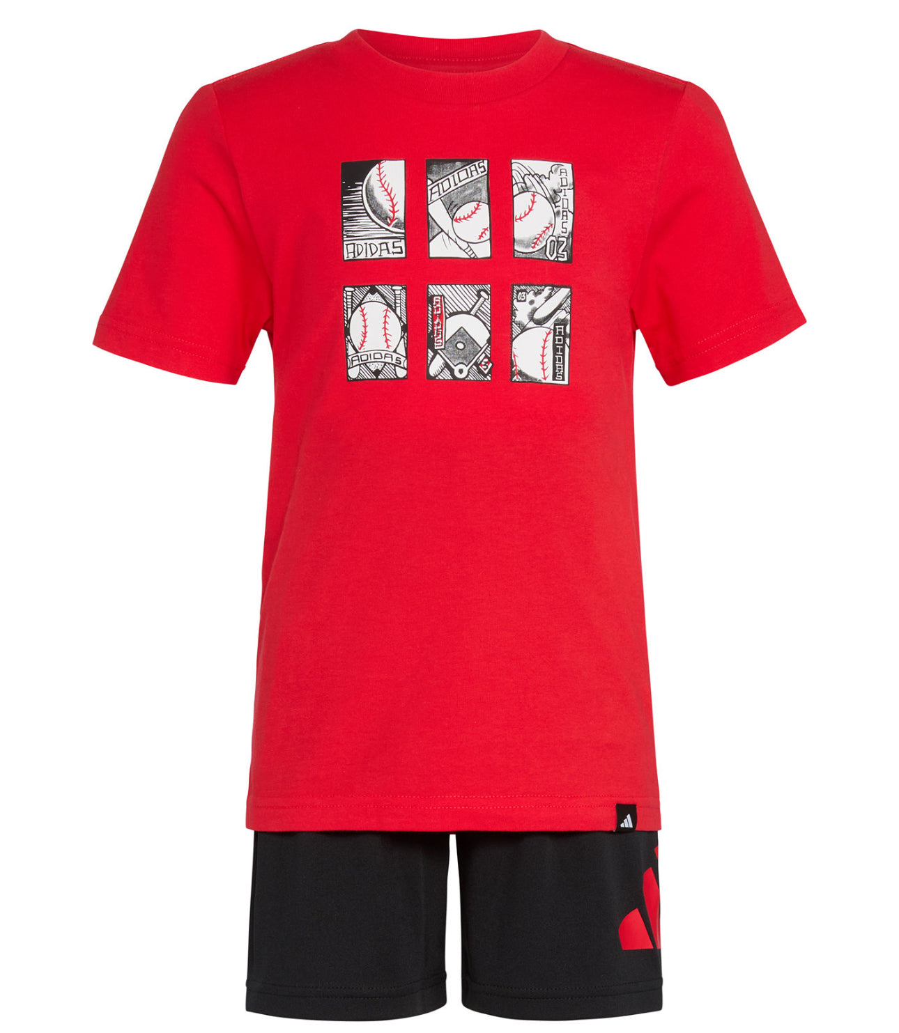 Adidas Toddler and Little Boys Graphic T-Shirt and Stripe Shorts, 2-Piece Set