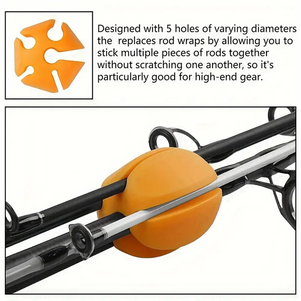 Non-Slip Silicone Rod Ball - Retaining Clip Rod Holder Protector