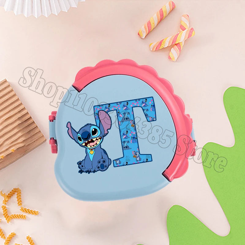 Stitch Cute Bento Box with Fork Kids Disney Letter A-Z