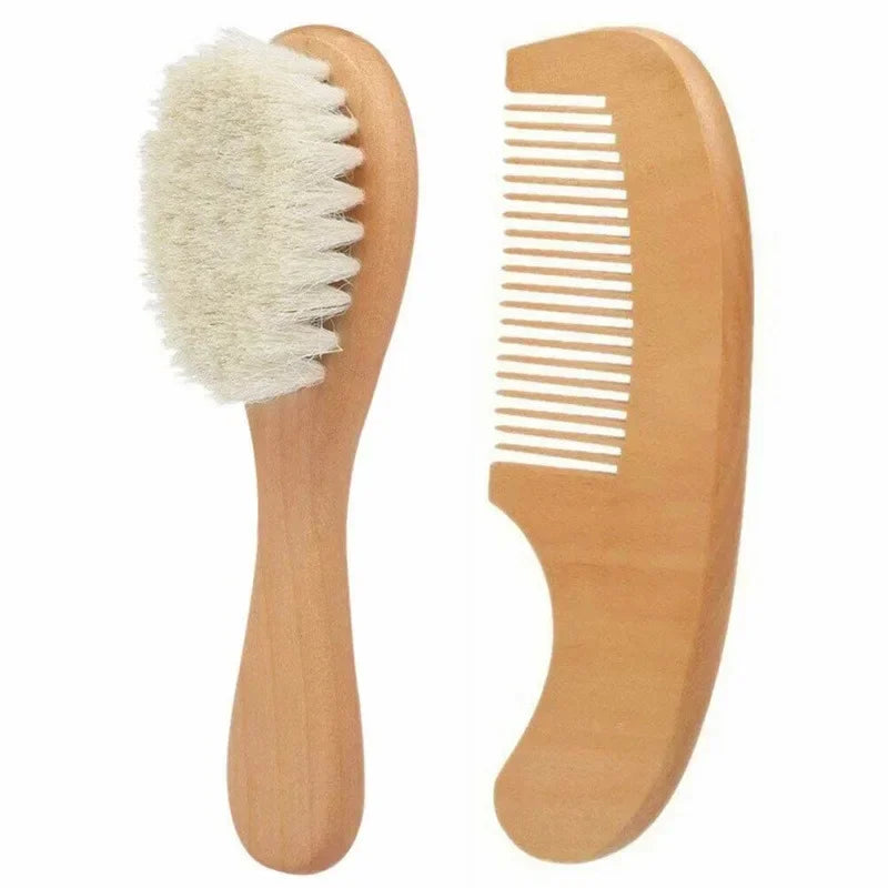Newborn Baby Wool Wood Brush & Comb