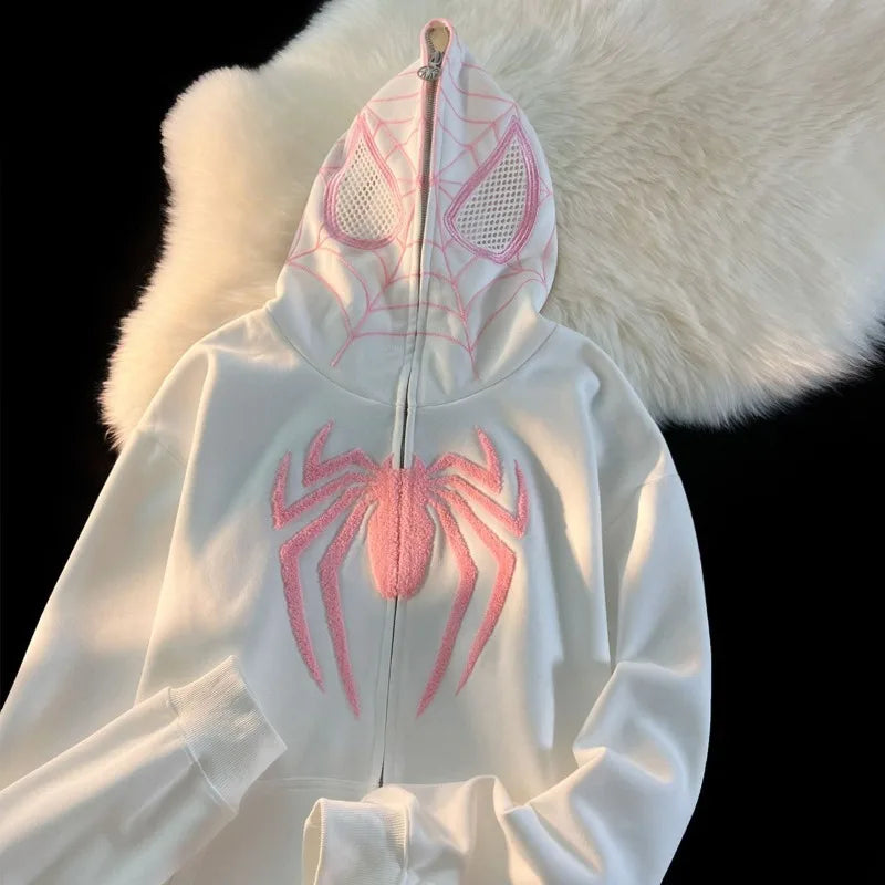 Spiderman Hooded Sweatshirt with Zipper for Girls