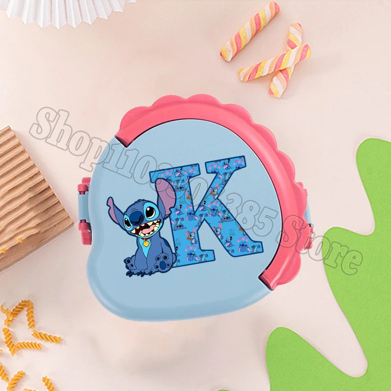 Stitch Cute Bento Box with Fork Kids Disney Letter A-Z