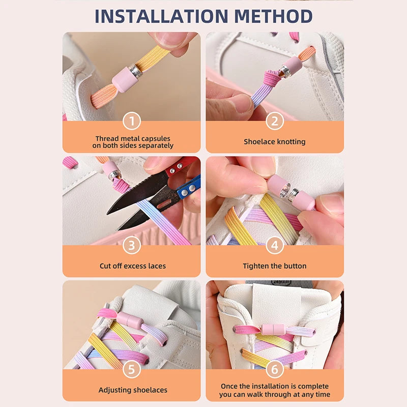 Colorful Buckle No Tie Shoelaces