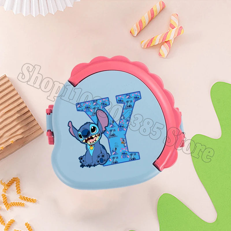 Stitch Cute Bento Box with Fork Kids Disney Letter A-Z