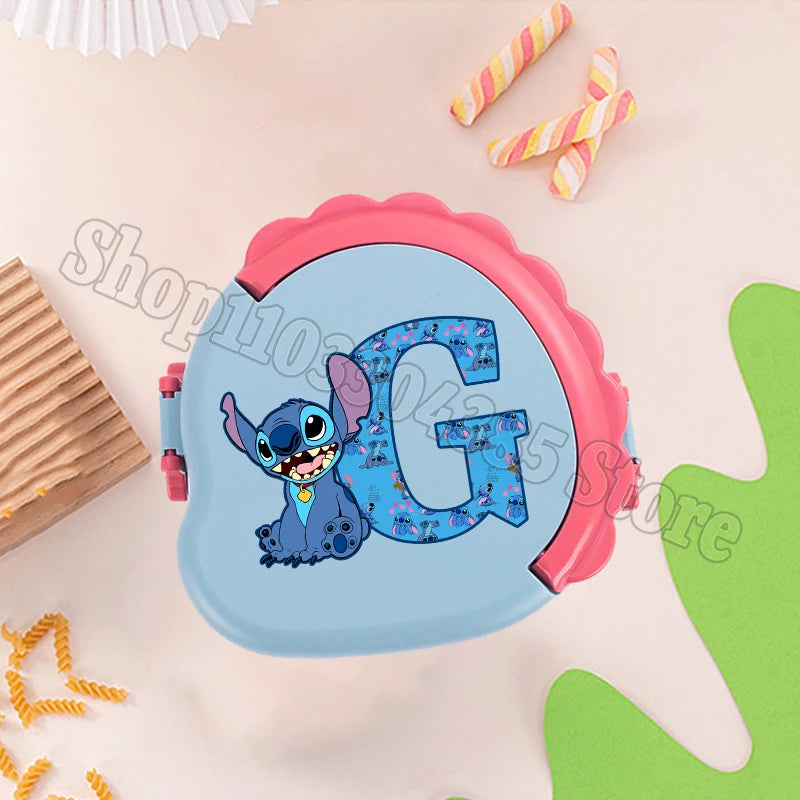 Stitch Cute Bento Box with Fork Kids Disney Letter A-Z