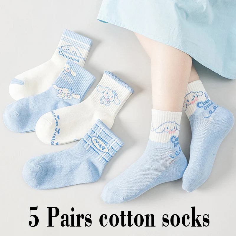 Comfortable, Warm, High Quality Kid's Socks Medium Length - 5 Pairs