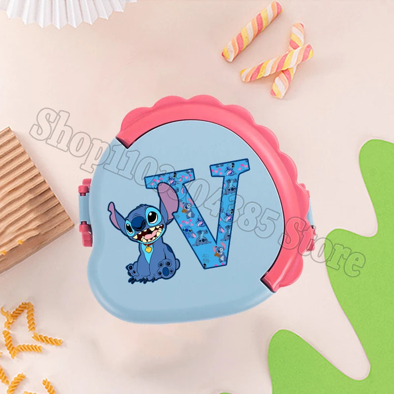 Stitch Cute Bento Box with Fork Kids Disney Letter A-Z