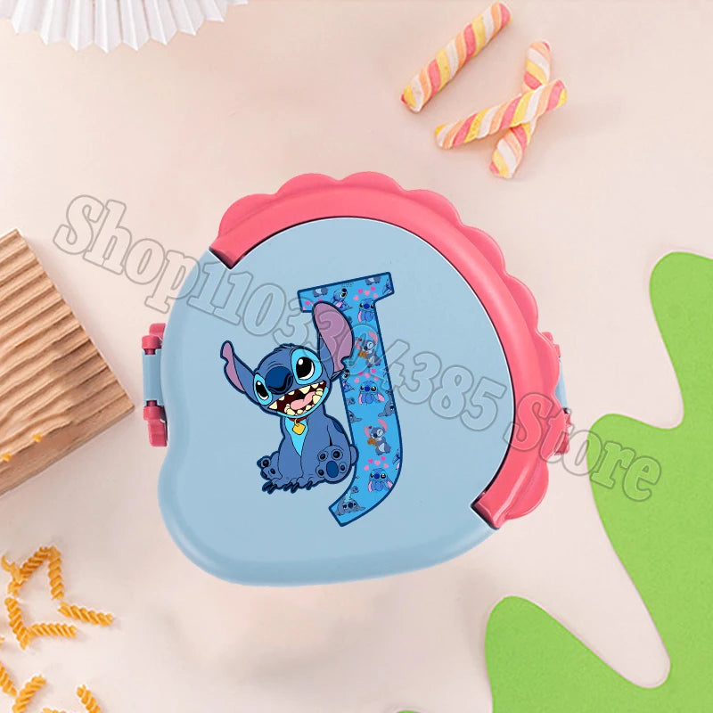 Stitch Cute Bento Box with Fork Kids Disney Letter A-Z