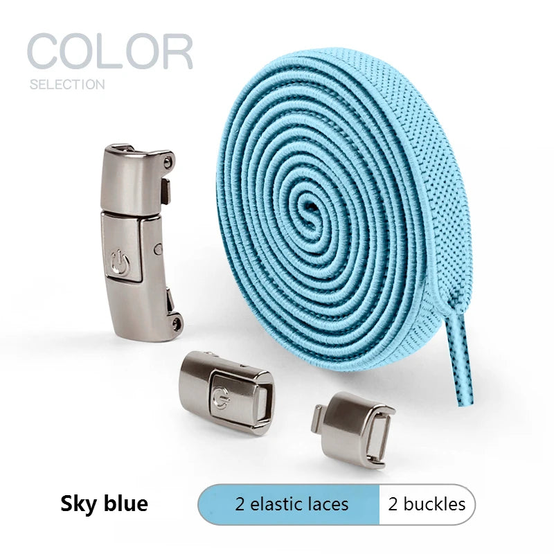 No Tie Elastic Shoe Laces - Metal Lock