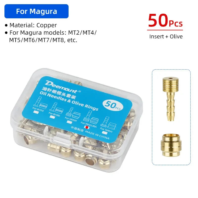50 Pcs Bicycle Brake Olives/Inserts for SHIMANO BH90 BH59 SRAM Magura Tektro Cycle Hydraulic Brake Connector Replacement Parts
