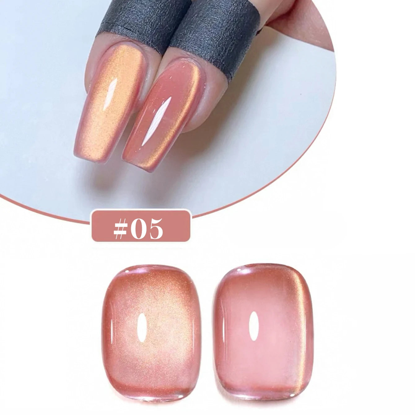 Cat Eye Gel Polish w/Glass Beads & Crystal, 5 DIY Nail Supplies Kit for Pro Nails Manicure