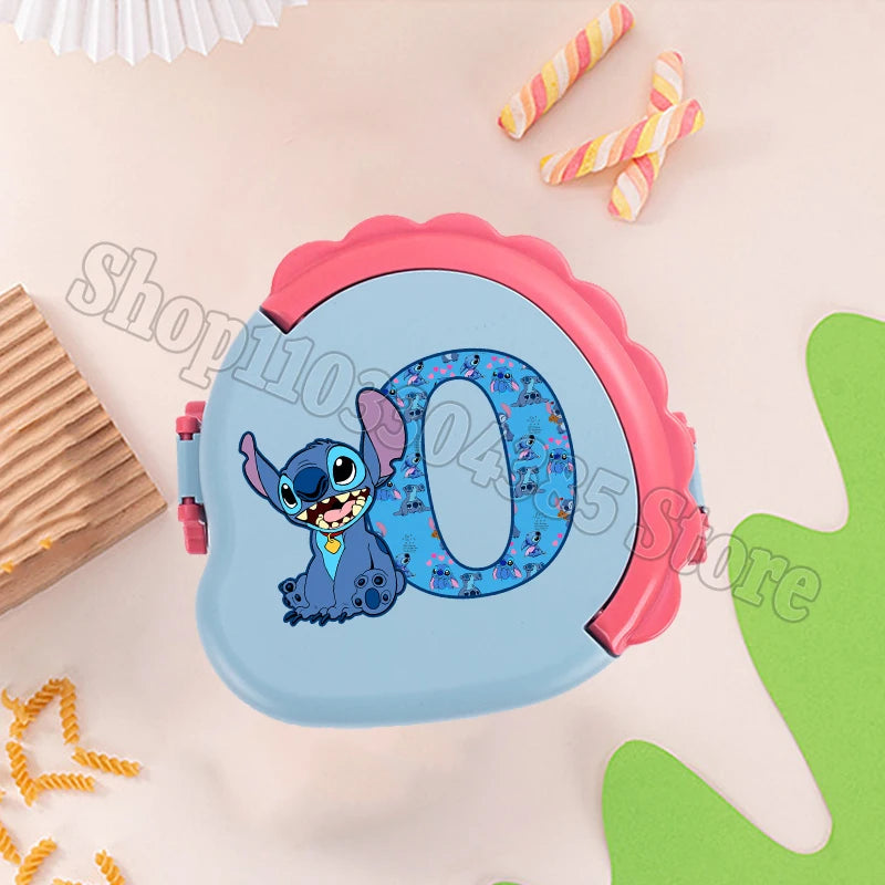 Stitch Cute Bento Box with Fork Kids Disney Letter A-Z