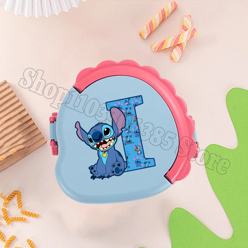 Stitch Cute Bento Box with Fork Kids Disney Letter A-Z