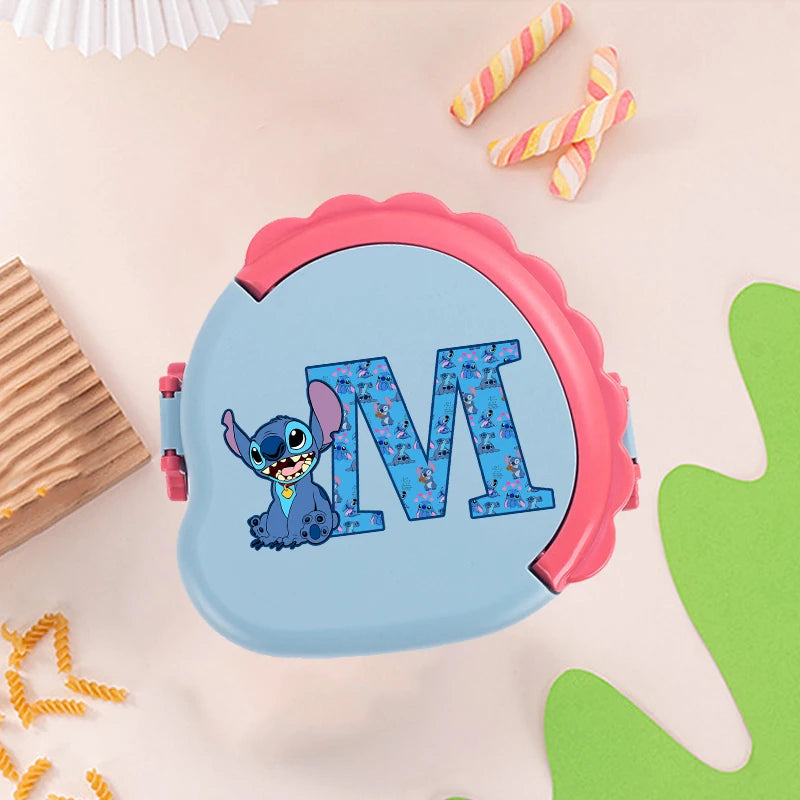 Stitch Cute Bento Box with Fork Kids Disney Letter A-Z