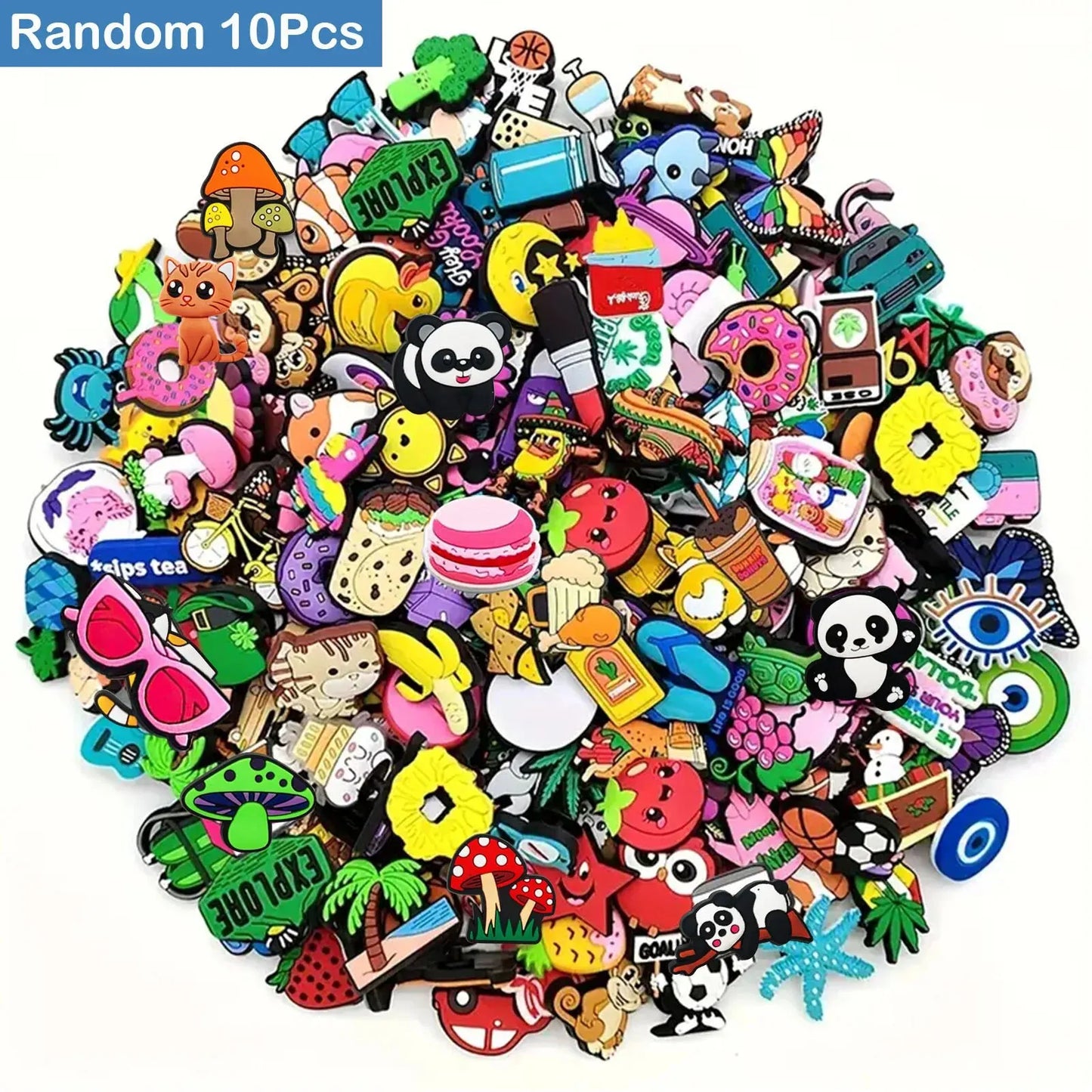 Random Style Shoe Charms for Sandals, 10-100Pcs per Pack