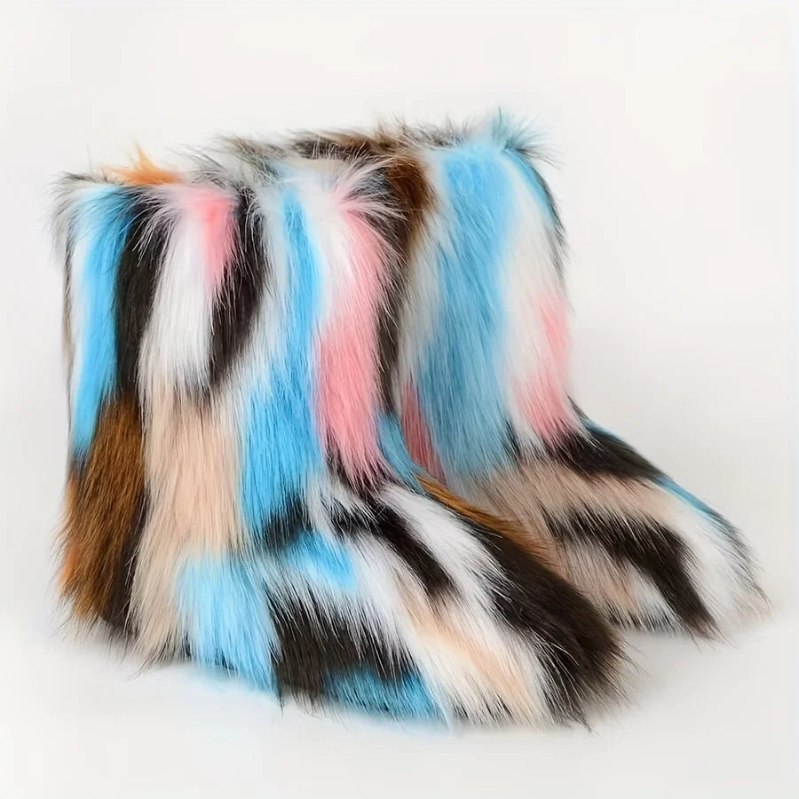 Y2K Fluffy Mid-calf Fashion Snow Boots