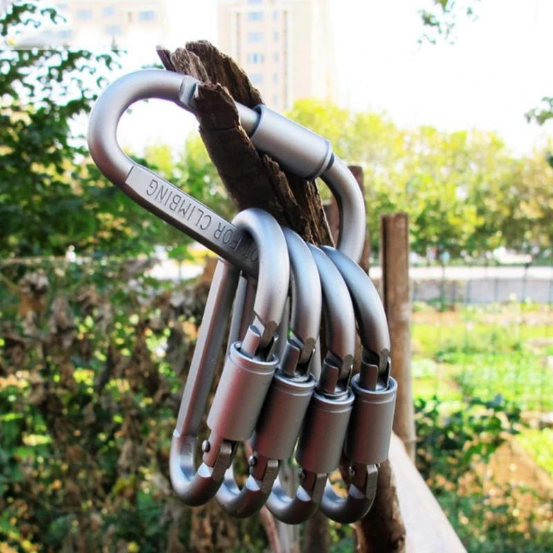 Carabiner Set For Key, Camping Survival, EDC Outdoor Keychain, Clip Alloy Aluminum Tactical