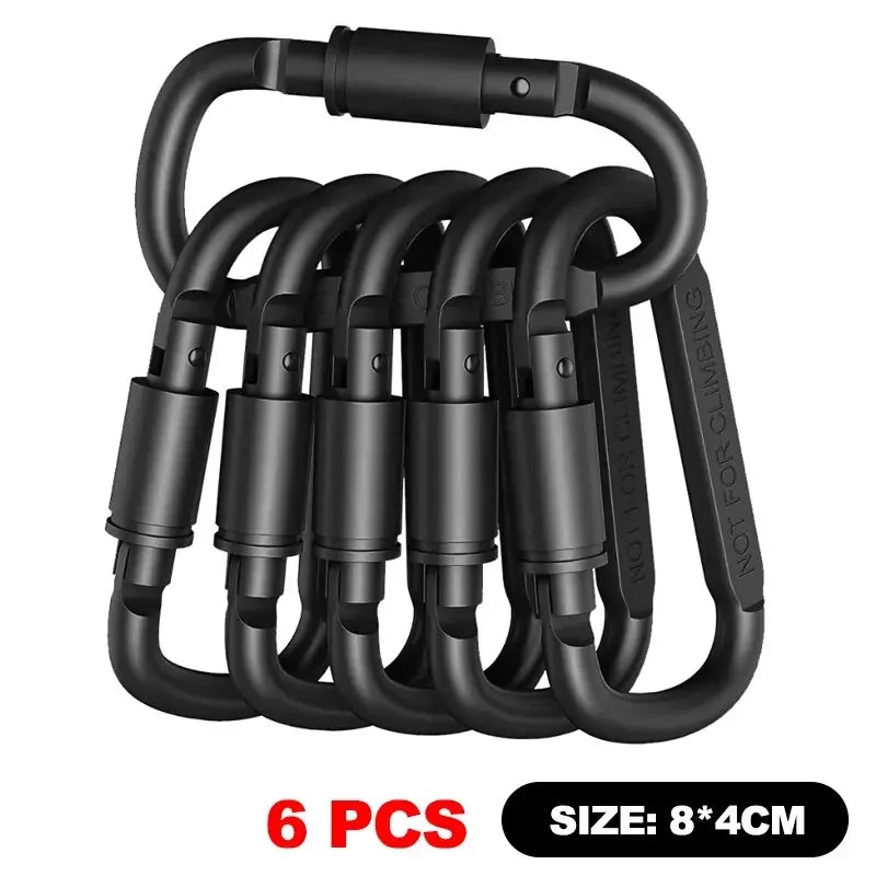 Carabiner Set For Key, Camping Survival, EDC Outdoor Keychain, Clip Alloy Aluminum Tactical
