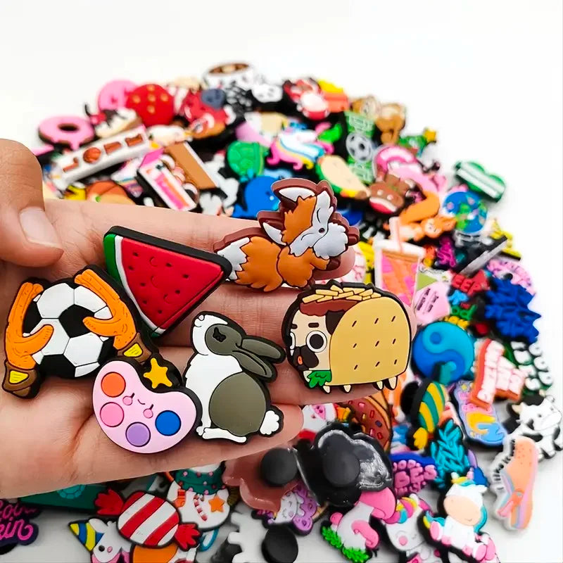 Cartoon Shoe Charms for Clogs Bubble Slides Sandals - 6/30/60/100/200 Pcs