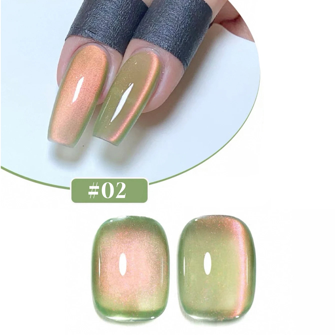 Cat Eye Gel Polish w/Glass Beads & Crystal, 5 DIY Nail Supplies Kit for Pro Nails Manicure